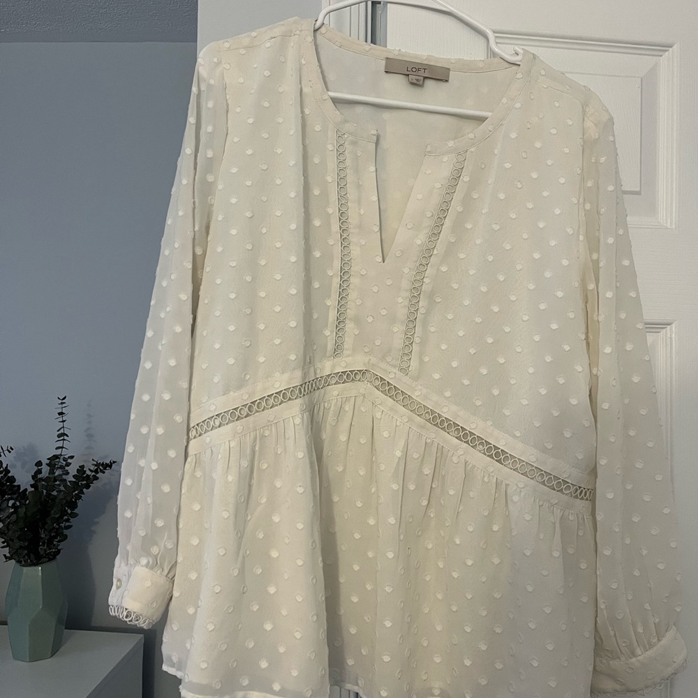 Loft cream blouse